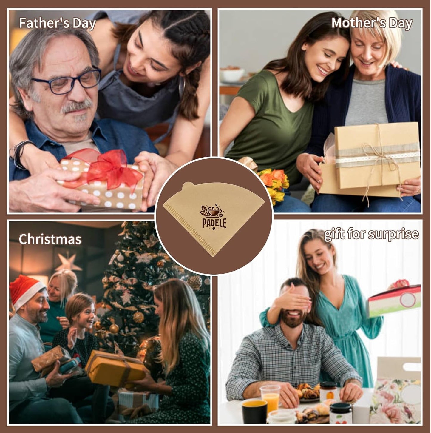 V60 Coffee Filters, 300 Count Size 02 Pour Over Coffee Filter, 1-4 Cups Disposable Cone Paper Coffee Filters 2, Compatible with Conical Shaped Dripper and Drip Coffee Maker (Natural)