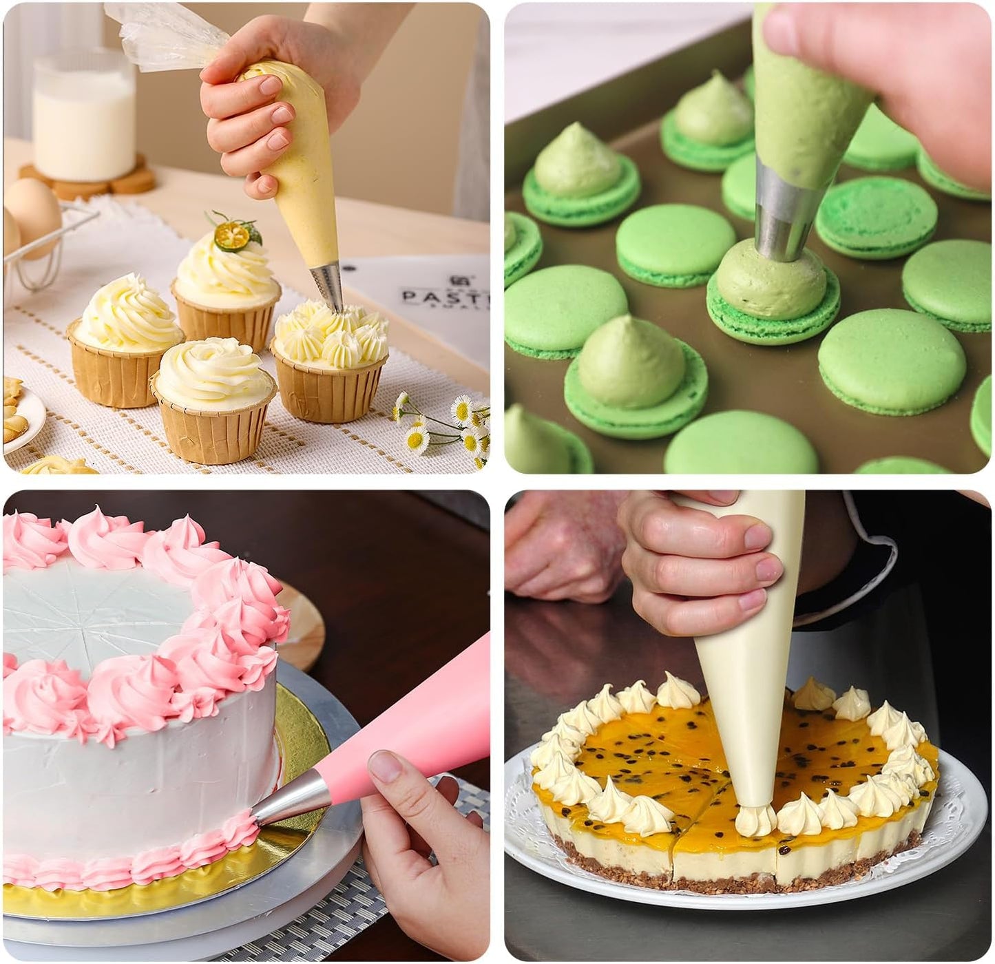 18 Inch Thick Disposable Piping Bags, 100PCS Anti Burst Pastry Bags for Cake Decorating Cream Frosting and Baking Supplies, Tipless Piping