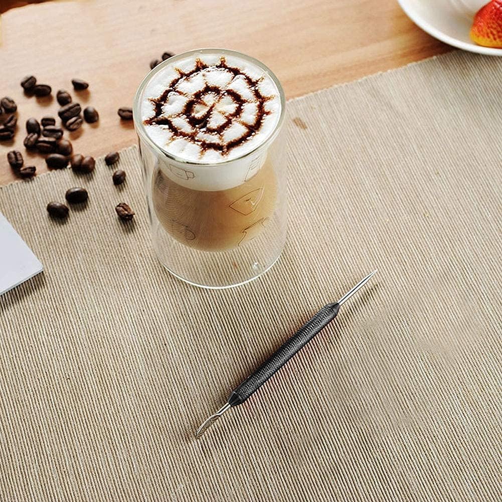 Stainless Steel Latte Art Pen, 2Pcs Latte Art Tools 2 Ends Coffee Art Pen Professional Barista Tool for Cappuccino Latte Espresso