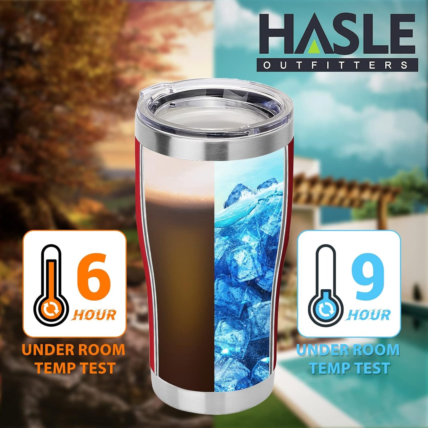 HASLE OUTFITTERS 20 oz Tumbler Bulk, Stainless Steel Tumblers with Lid, Vacuum Insulated Tumbler, Double Wall Powder Coated Cup, coffee mugs, Wine Red, 12 Pack