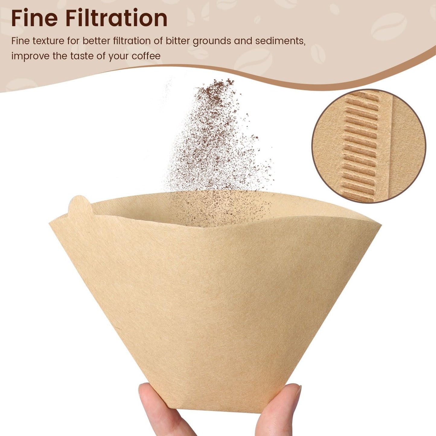 Coffee Filters 160 Count, Size 04 Cone Filters 8-12 Cup, Unbleached Disposable Natural Paper Filters, 04 Cone Filters For Pour Over and Drip Coffee Maker