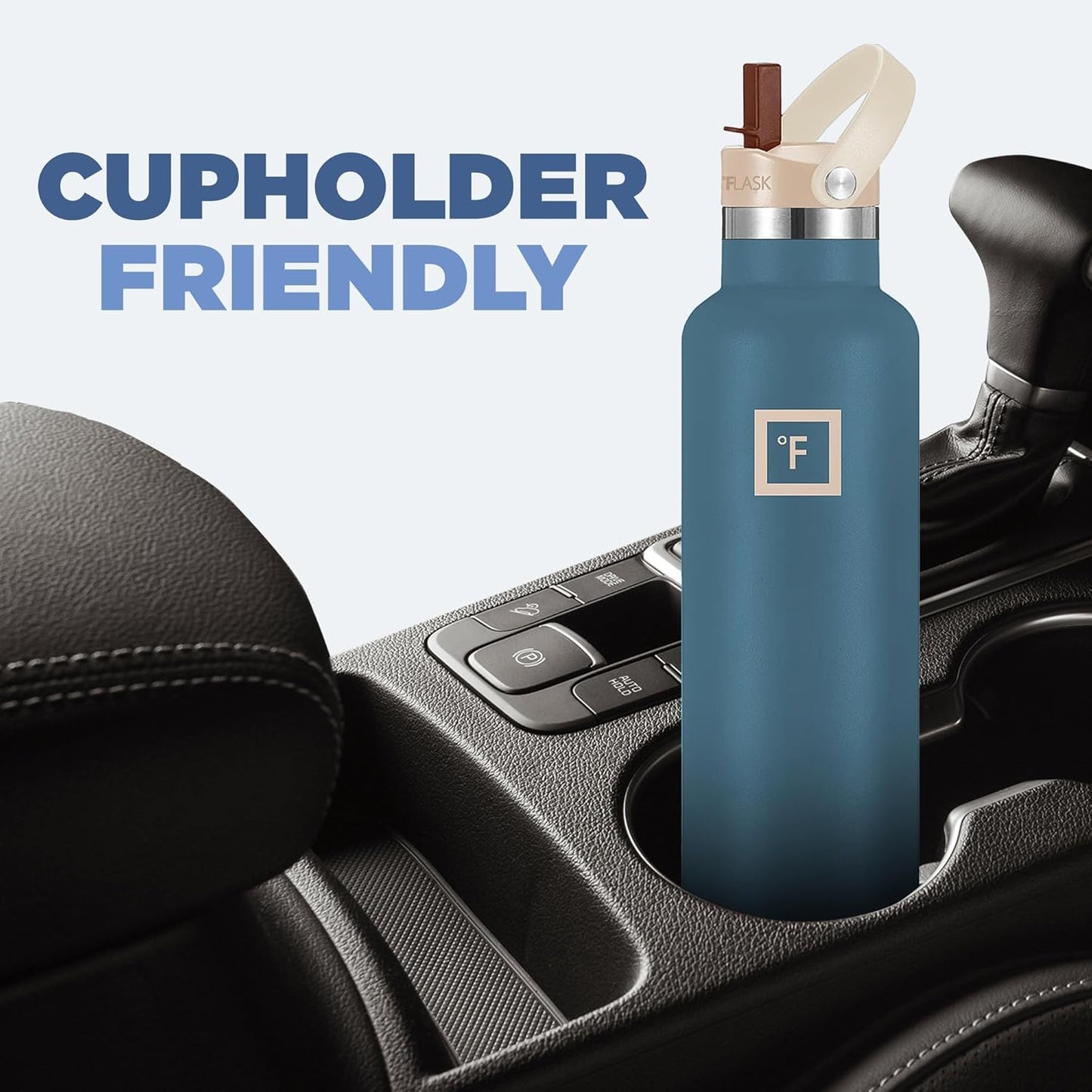 IRON °FLASK Camping & Hiking Hydration Canteens - Narrow Straw Lid & Boot - Leak Proof Vacuum Insulated Stainless Steel - Hot & Cold Double Walled Sports Water Bottle - Cream & Berries, 24 Oz