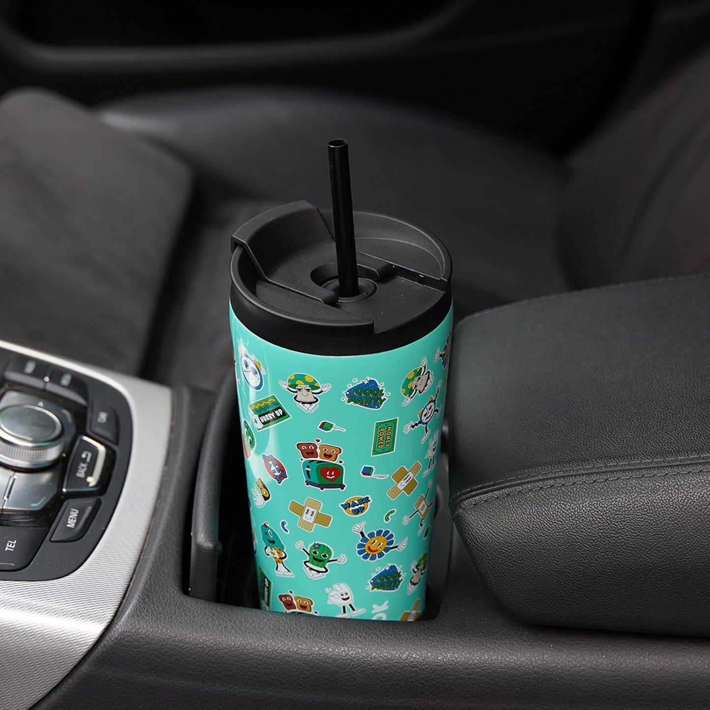 BJPKPK 22oz Insulated Tumbler With lid And Straw Stainless Steel Tumblers Travel Coffee Mug Reusable Thermal Cup,Playground