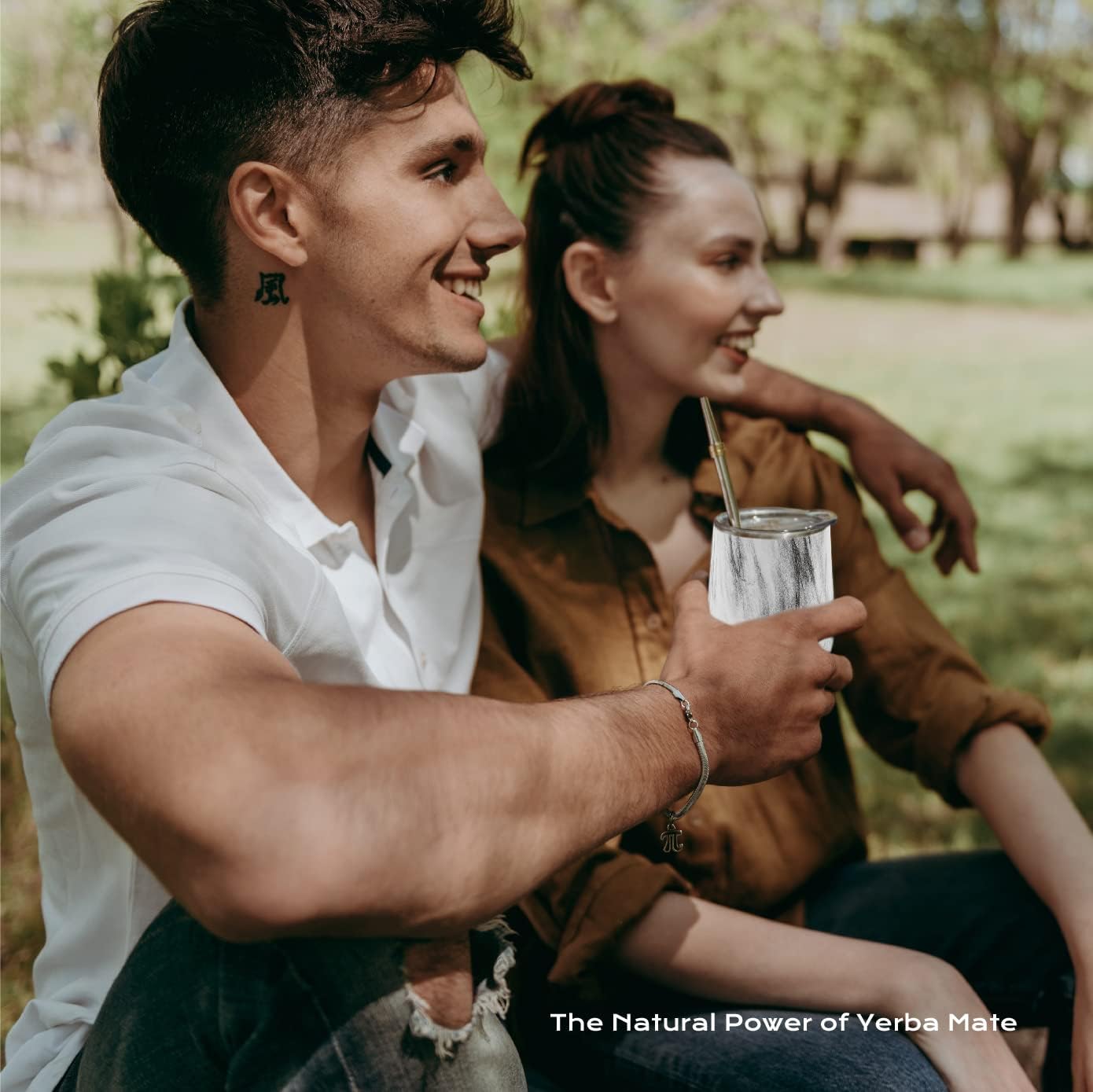BALIBETOV 5 pcs large Yerba Mate Cup and Bombilla Kit, Includes one 8 oz Yerba Mate Gourd with Lid, Two Bombillas Mate Straw and one cleaning brush (Marble, 8.00)