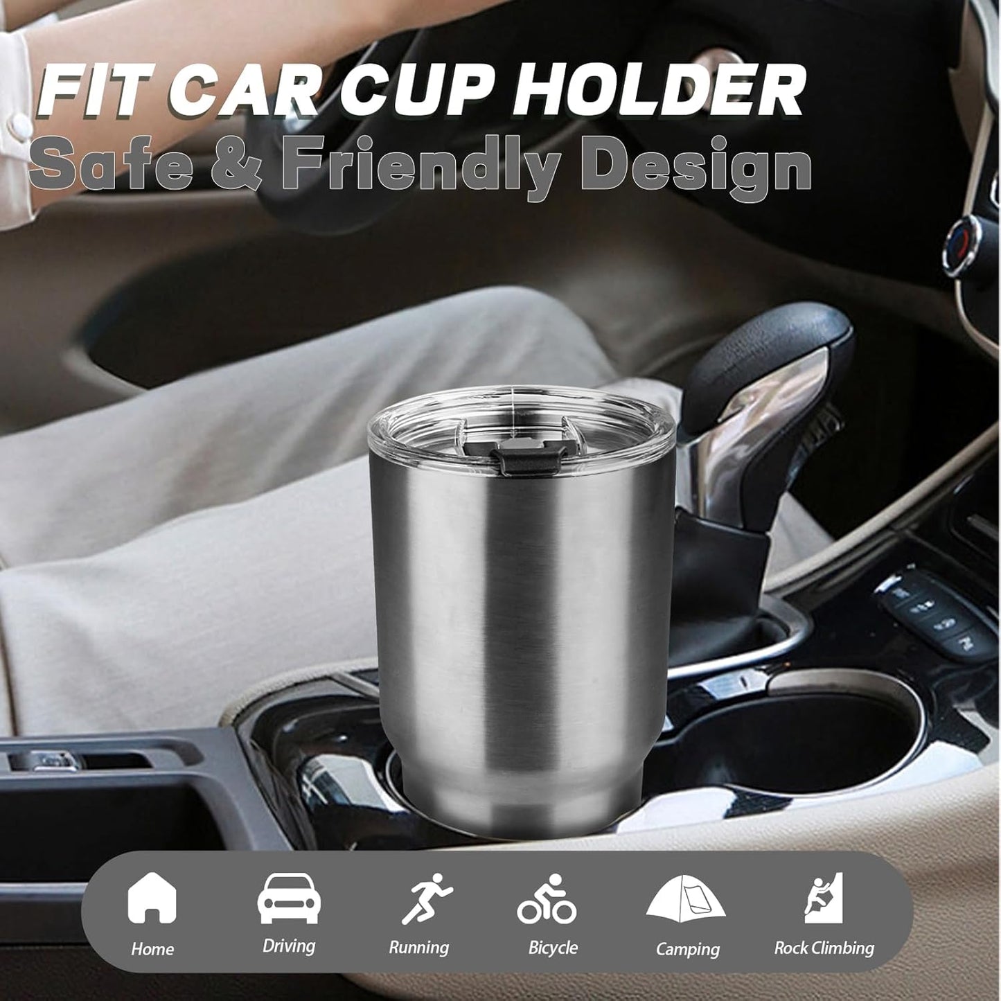 30 oz Tumbler with Lids and Straws, Stainless Steel Insulated Coffee Tumbler, Double Wall Vacuum Insulated Travel Mug Cup, Leakproof Thermal Coffee Cup for Hot and Cold Drinks(Silver)