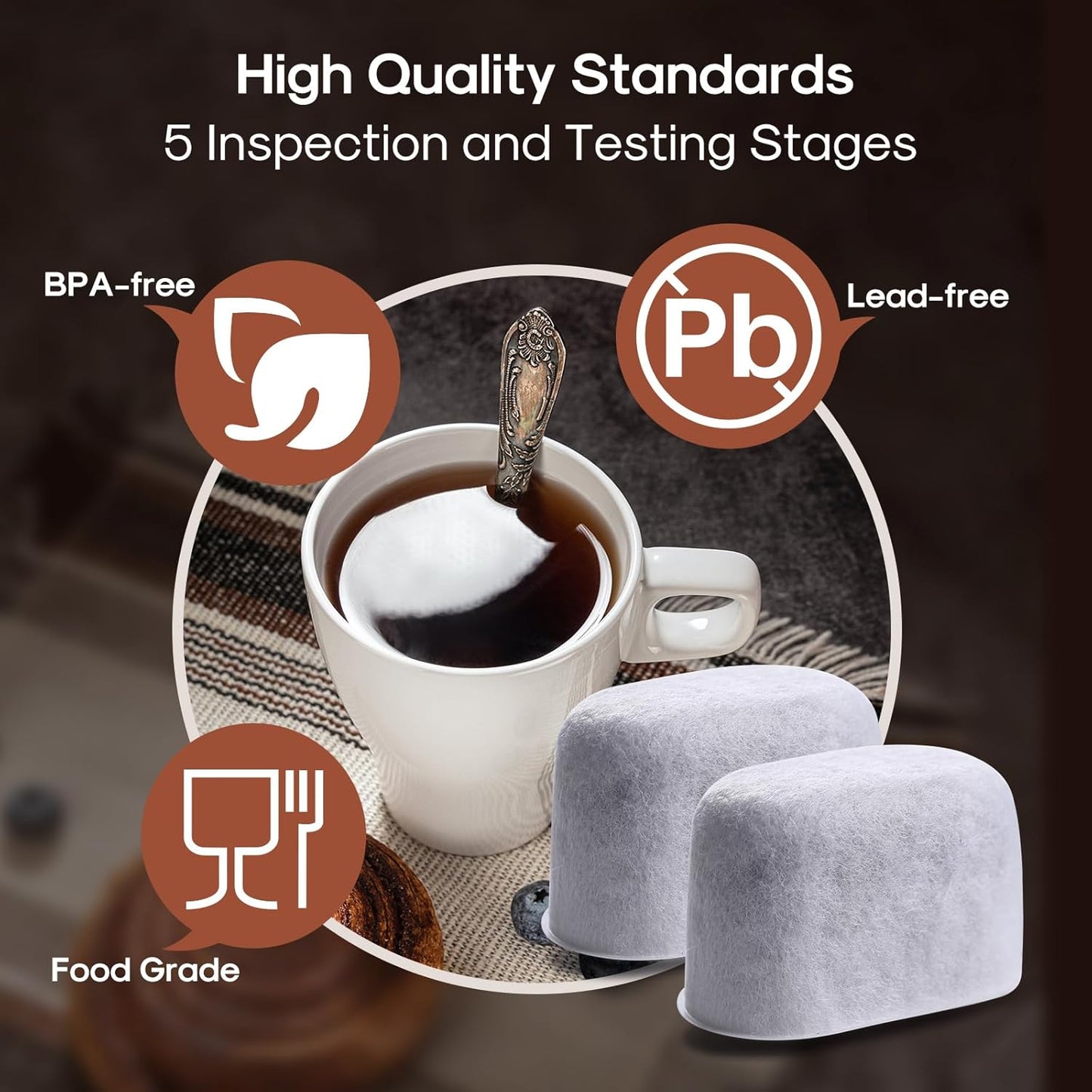 ICEPURE Coffee Machine Water Filter Compatible with Breville BWF100, Replacement for Breville Espresso Machine Filter, BWF100NA BES980XL BES920XL BES900XL BES860XL BES870XL, 12PACK