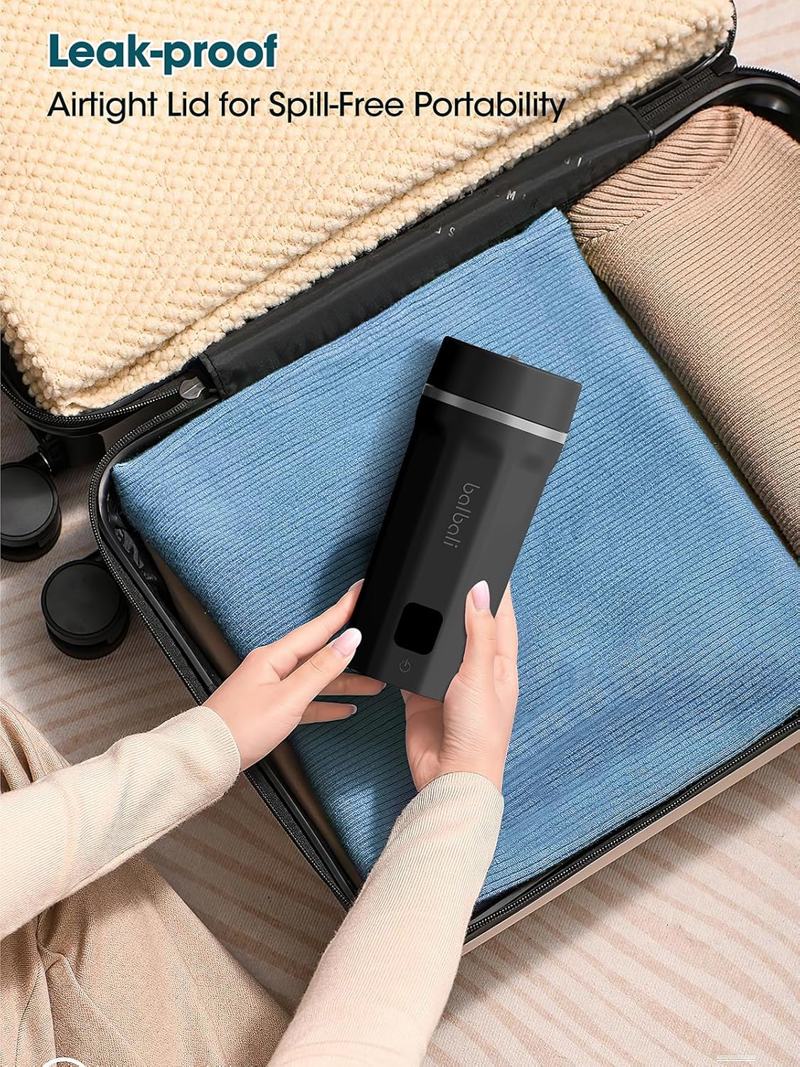 balbali 18.6oz Portable Kettle for Travel 100-250V Dual Voltage for International/Global/Europe - 6 Preset Travel Electric Kettle Hot Water Boiler/Heater/Warmer/Tea Maker - Black