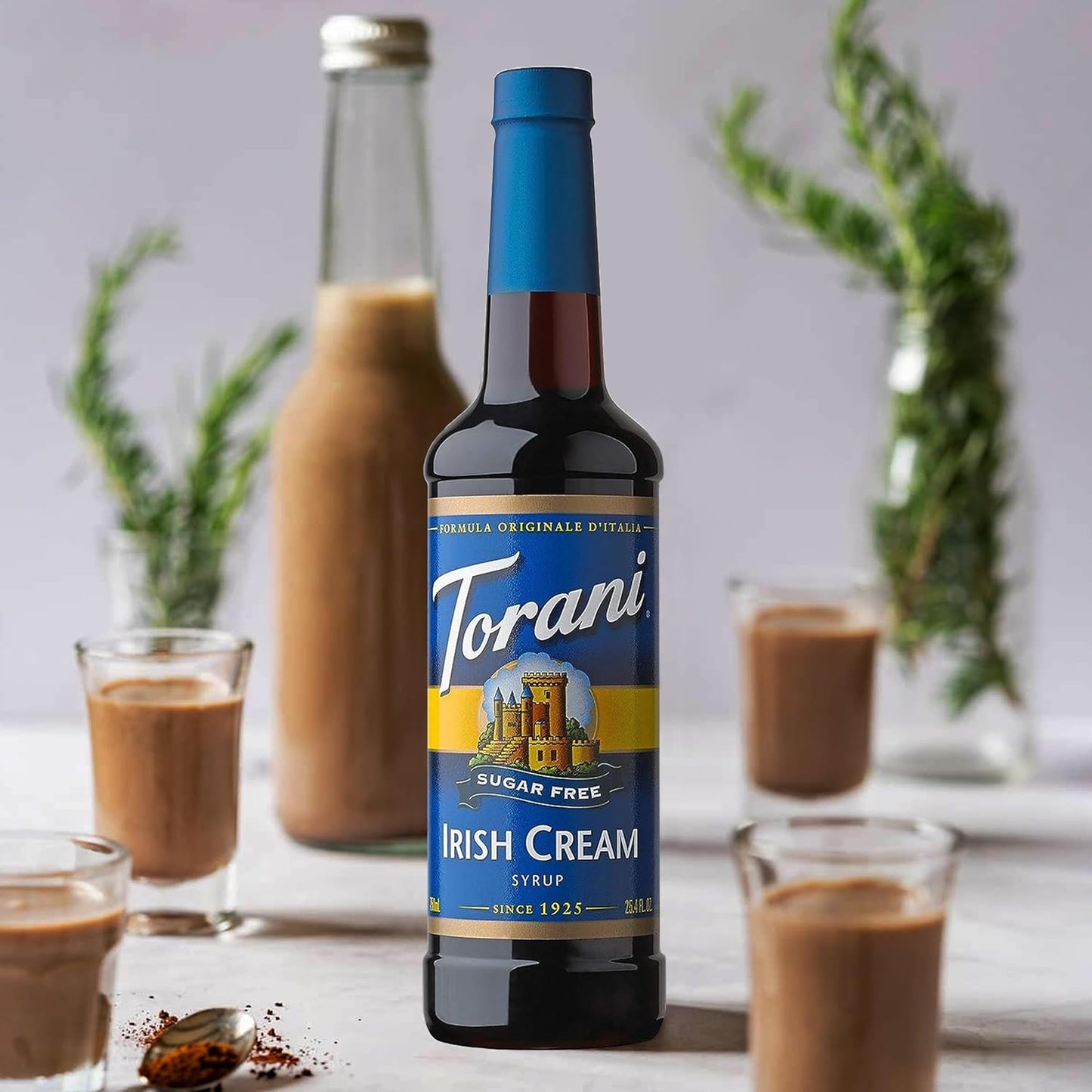 Jimoco® Syrup Pump Dispenser + Torani® Sugar Free Irish Cream Syrup, 25.4 oz - Coffee Syrup Pump & Flavoring Bundle