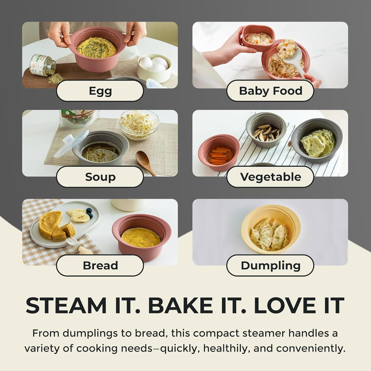 27oz Platinum Silicone Microwave Steamer Pot with Handle & Lid - Korea 100% Food-Grade Steamer Bowl, Heat-Resistant Cooker with Steam Holes, Easy Clean, Dishwasher Safe, Yellow