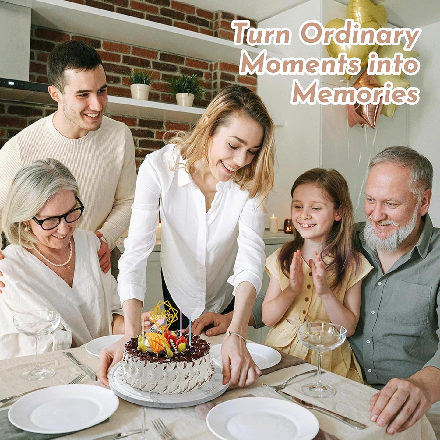 Marble Cake Stand with Acrylic Dome Lid, Cake Holder with Lid, Cake Plate Board for Party, Wedding, Cake Display Stand with Dome Cover,Charcuterie Boards for Cheese, Chips, Fruit