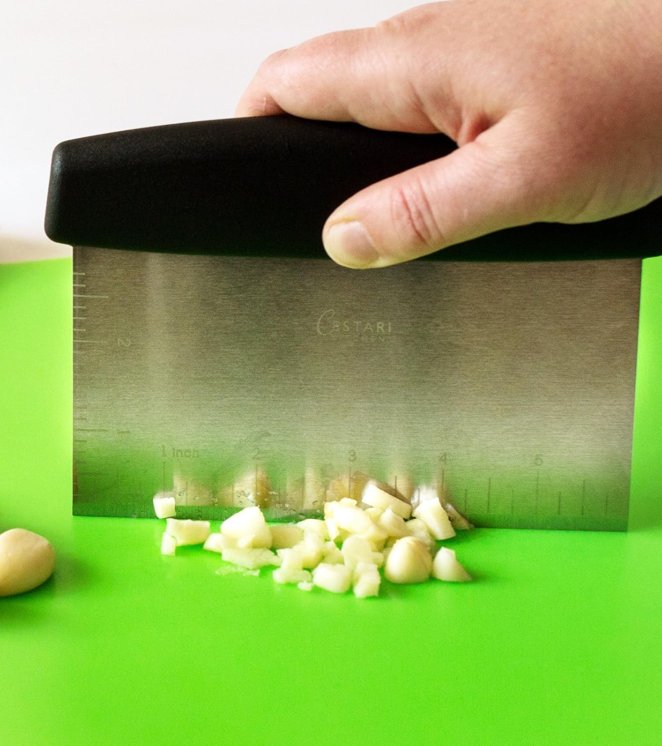 Dough Scraper Bench Knife: Professional Quality Heavy Duty Stainless Steel Bench Scraper, Chopper, Cutter - Perfect for Pastry, Nuts, Herbs, Chocolate, Pizza Dough, Soap, Bread Baking