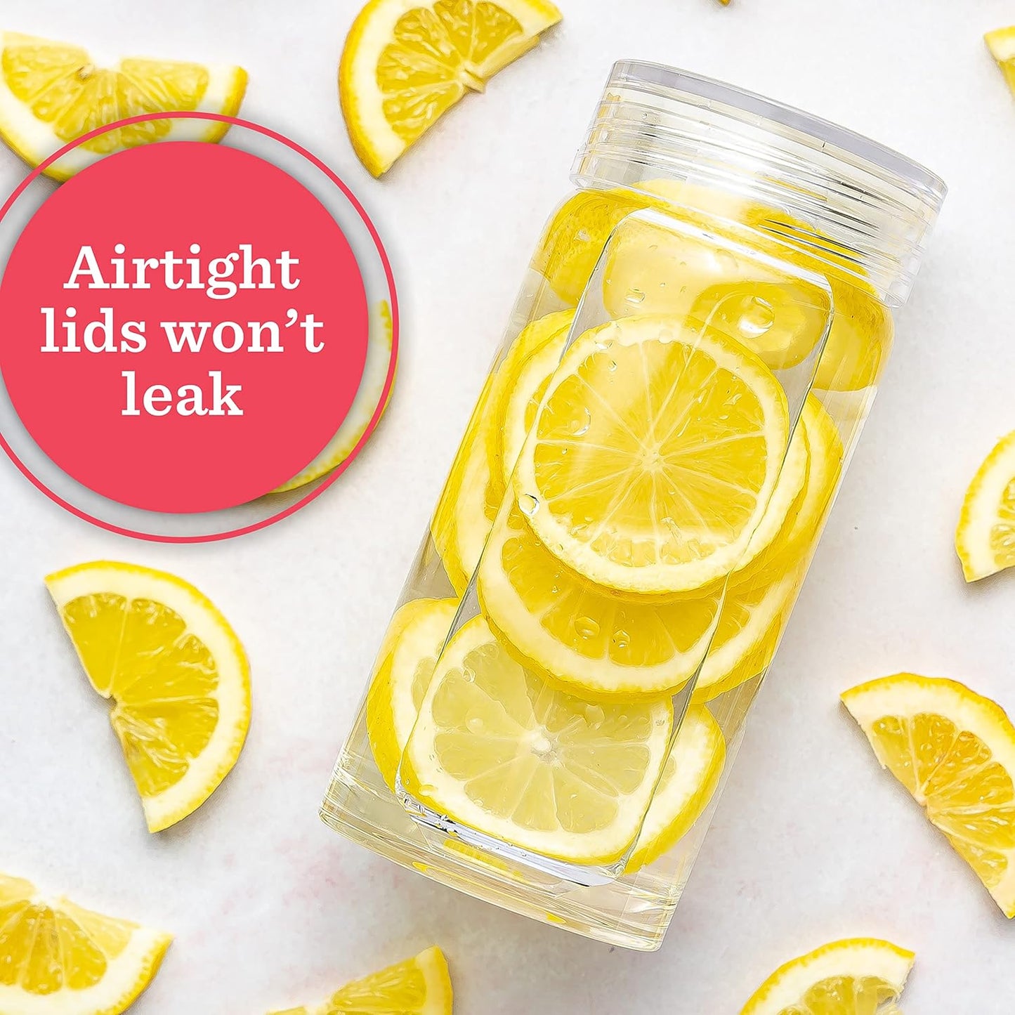 Glass Water Bottles - 4 Pack Wide Mouth Juice Bottles with Clear Lids for Juicing, Smoothies, Fruit Water, Teas, Beverage Storage - 10oz, Leakproof, Reusable, Borosilicate