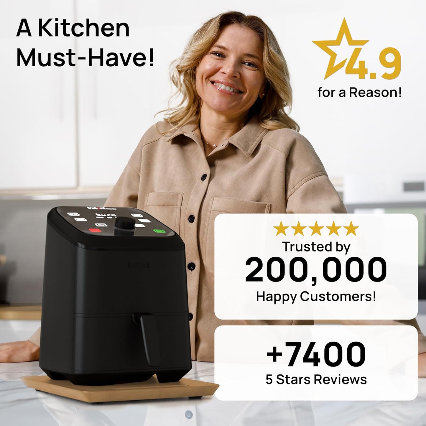 Ibyx Elegant Sliding Tray for Your Coffee Maker & Heavy Kitchen Appliances - Sturdy, Slides Easily from Under The Cabinet (Natural, 9.5βW x 14βD)