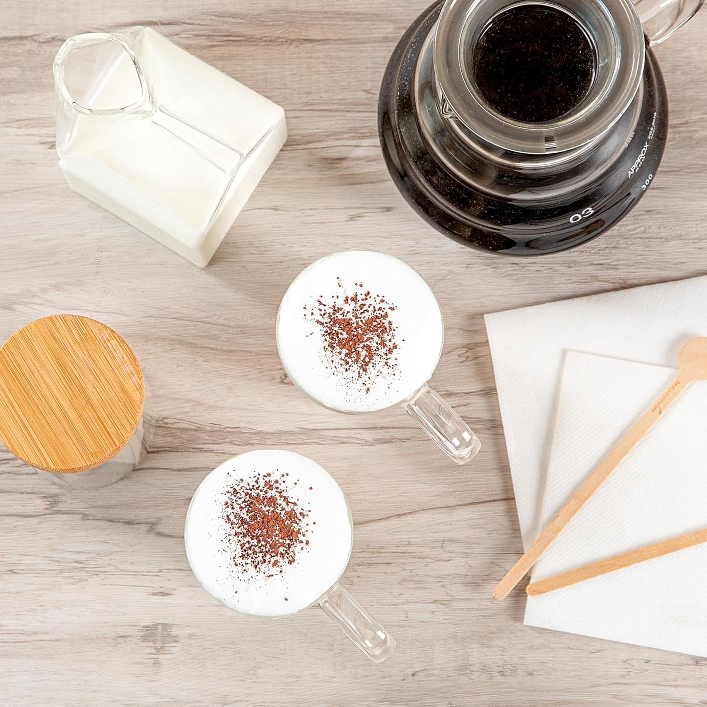 Restaurantware-Forma Professional 5.1 oz Double Wall Glass Mugs, 2 Insulated Coffee Mugs With Handle - Dishwashable, Reusable, Clear Glass Beverage Cups, Freezable, For Hot Or Cold Beverages