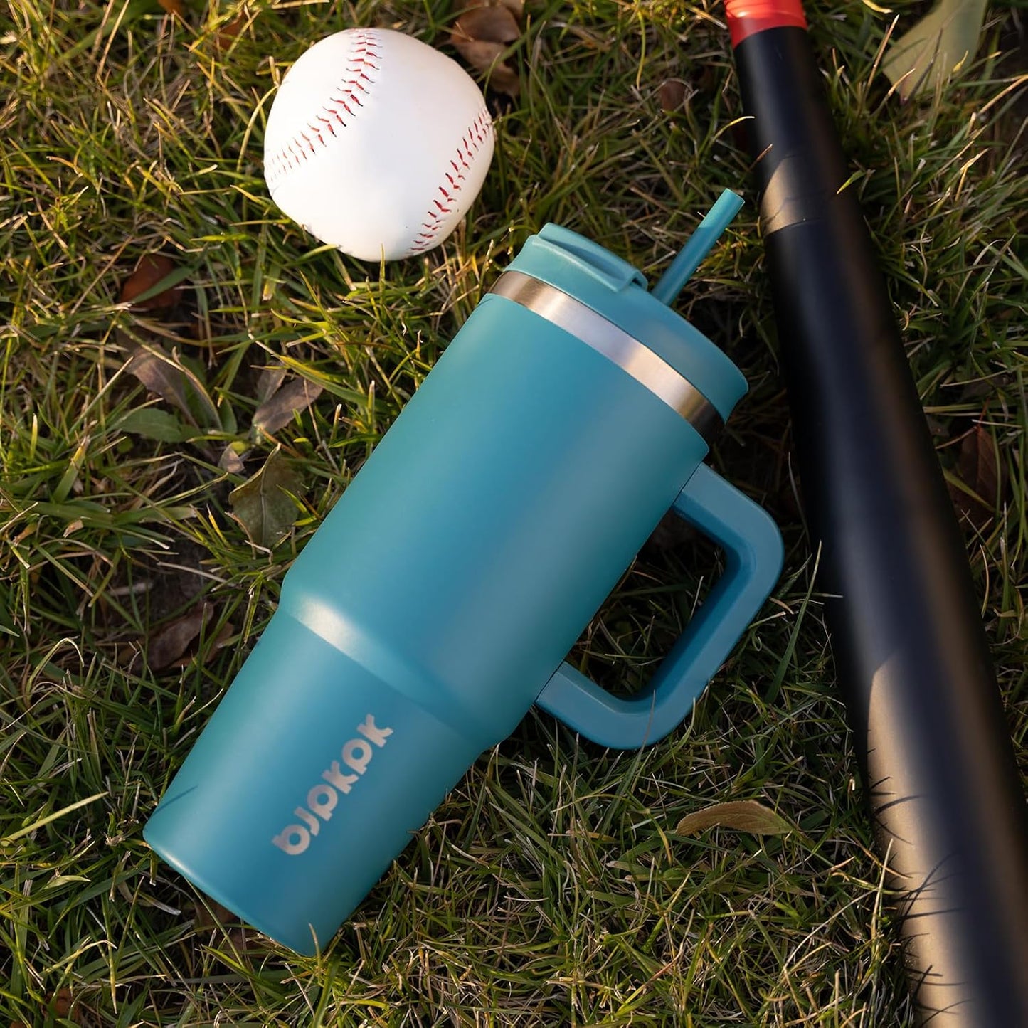 BJPKPK 30 oz Tumbler With Handle Insulated Tumblers With Lid And Straw Stainless Steel Thermal Cup,Blue Haze