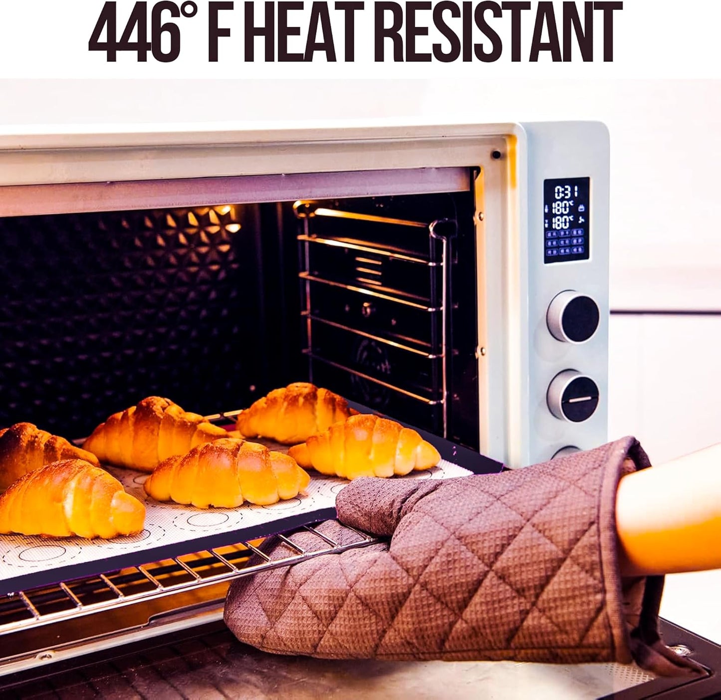 Generic Silicone Baking Mat Set of 6 - Non-Stick, Reusable, Heat Resistant, Gray Color - Perfect for Baking, Cooking, Rolling Dough, and Pastry - Easy to Clean, Durable Kitchen Mats, Multi Sizes