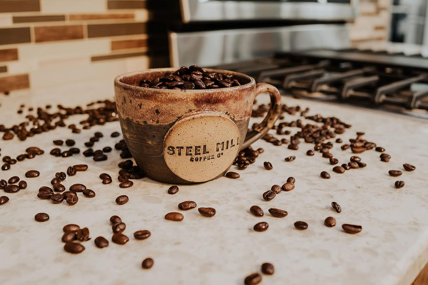 Steel Mill Coffee Co. Highlander Grogg Flavored Coffee - Ground Coffee, Regular, Medium Roast, 100% Arabica Beans, Vegan, Gluten-Free, Sugar-Free, 12 oz Bag