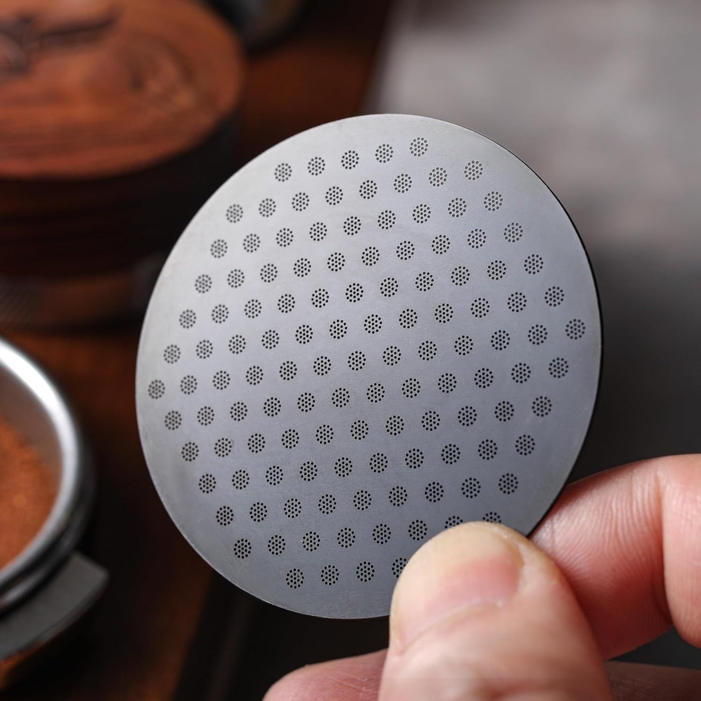 54mm Espresso Puck Screen - Stainless Steel Ultra Thin Espresso Filter Perfect Fit With Breville Barista Express, Pro, Touch, Bambino, Infuser, Easy Clean Design (Black, 54mm)