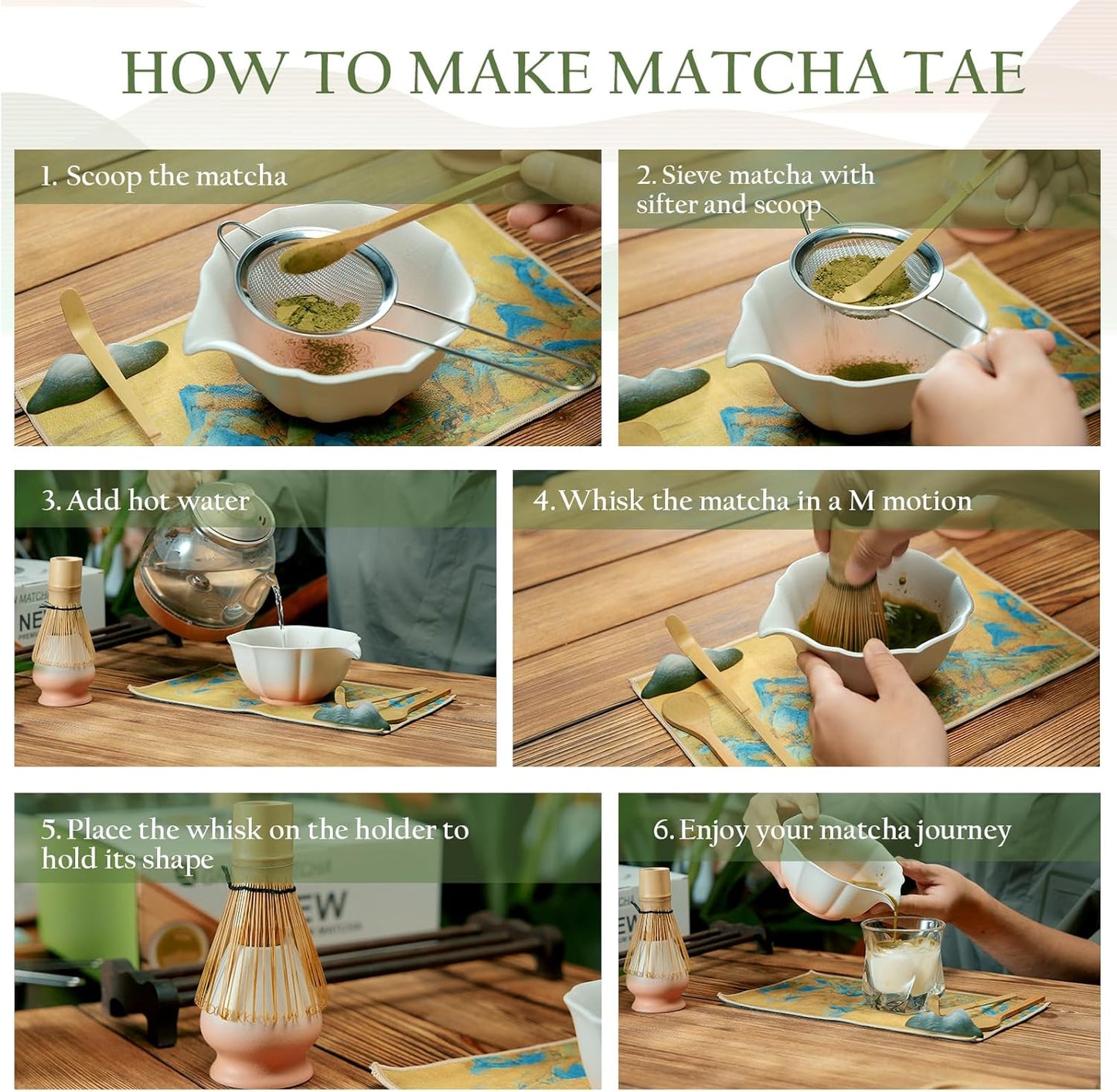 Matcha Whisk Set, Pink Matcha Bowl with Spout, 8PCS Matcha kit, Matcha Whisk and Bowl, Matcha Chasen, Bamboo Scoop, Scoop Rest, Sifter and Tea Towel, Gifts and Ceremony Set for Macha Lovers.(Pink)