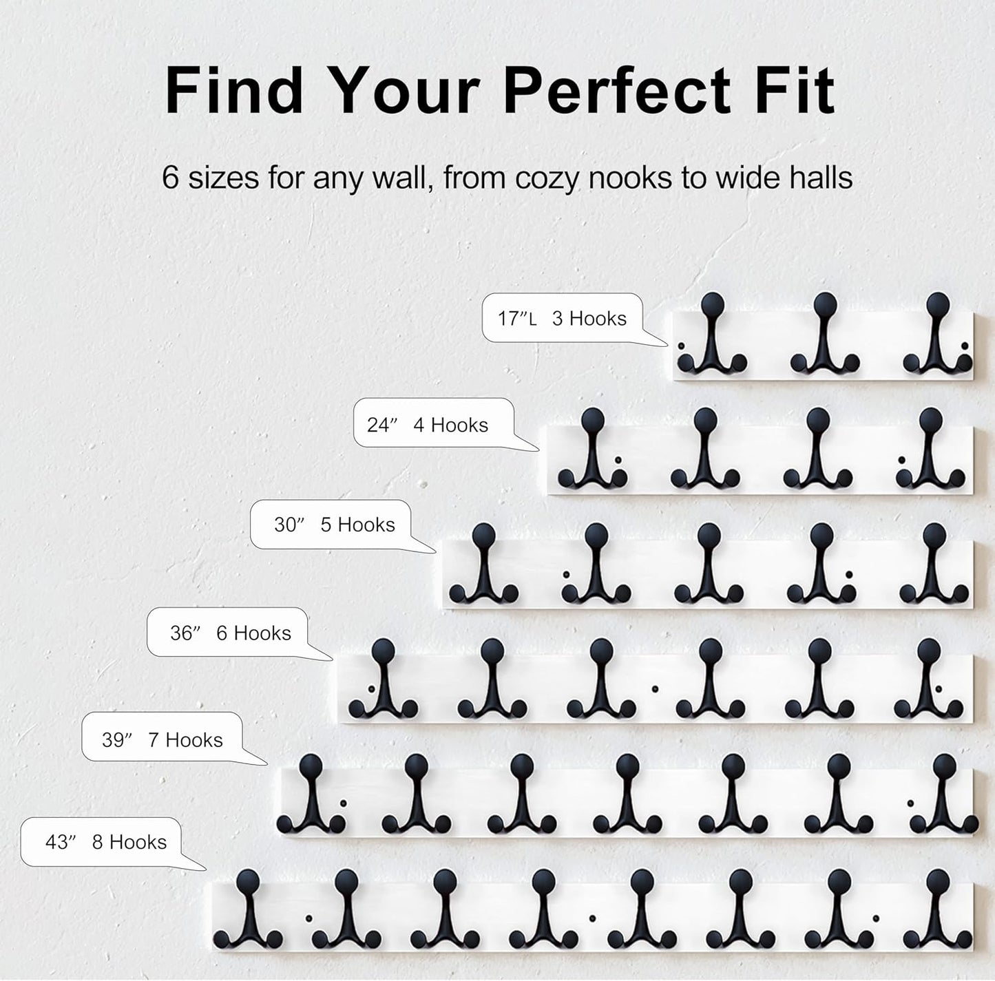 SKOLOO 24-Inch Wood Coat Rack Wall Mount with 4 Triple Hooks - Ideal for Family Entrances, Classrooms, and Pet Supplies Storage - Perfect Coat Hooks for Wall,Distressed White Wash