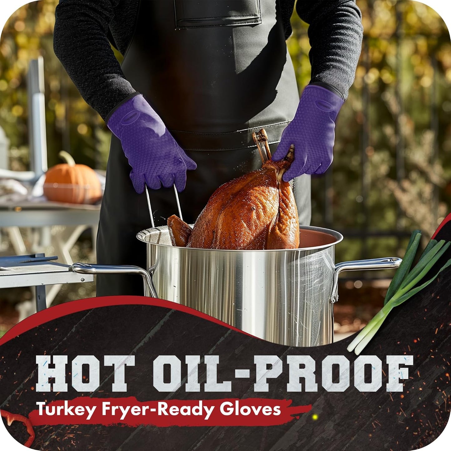 KITCHEN PERFECTION XL Silicone Smoker Oven Gloves -Extreme Heat Resistant BBQ Gloves -Handle Hot Food Right on Your Grill Fryer & Pit | Waterproof Oven Mitts Grill Gloves |Superior Value Set+3 Bonuses