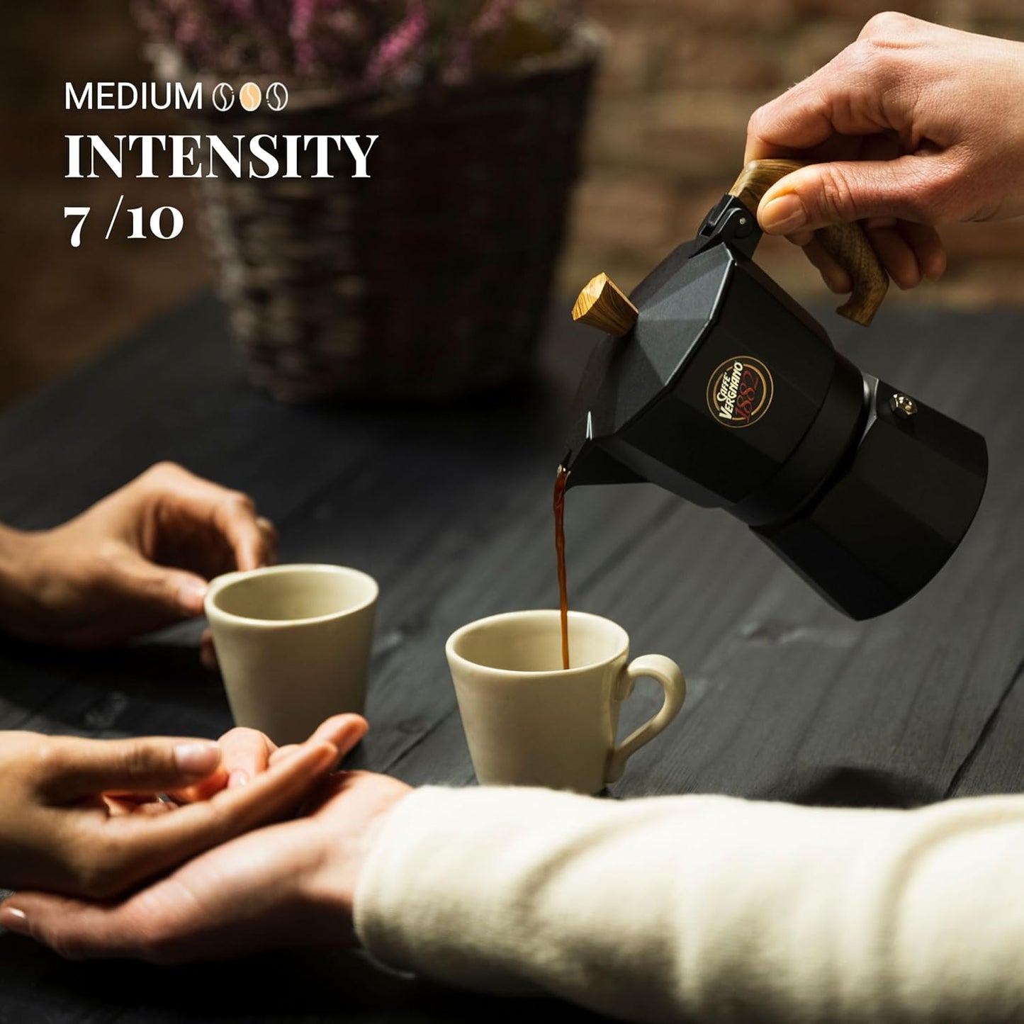 Caffe Vergnano 1882 Espresso Whole Bean Arabica Roast Coffee, 1.1 lb bag - Italian Medium Roast Coffee Beans with notes of Chocolate, Nuts & Caramel, Intensity 7/10-500g Bag (6 Pack)