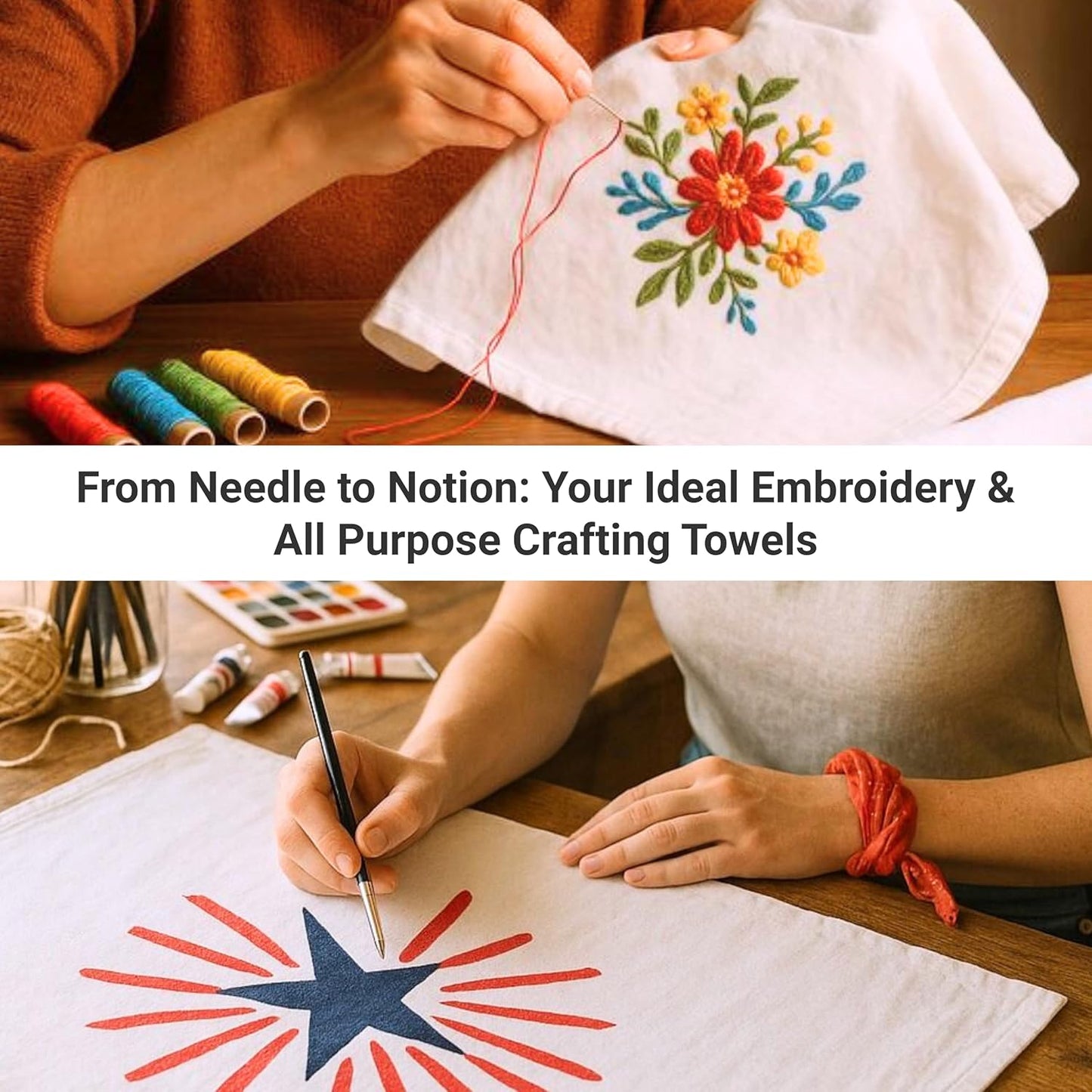 Flour Sack Towels | Tea Towel for Crafts| Kitchen Dish Cotton Blank Towel for Embroidery| Baking Bread Proofing Linen Cover| Thick Absorbent Quick Dry| 50 Pack 15"x 25" Natural