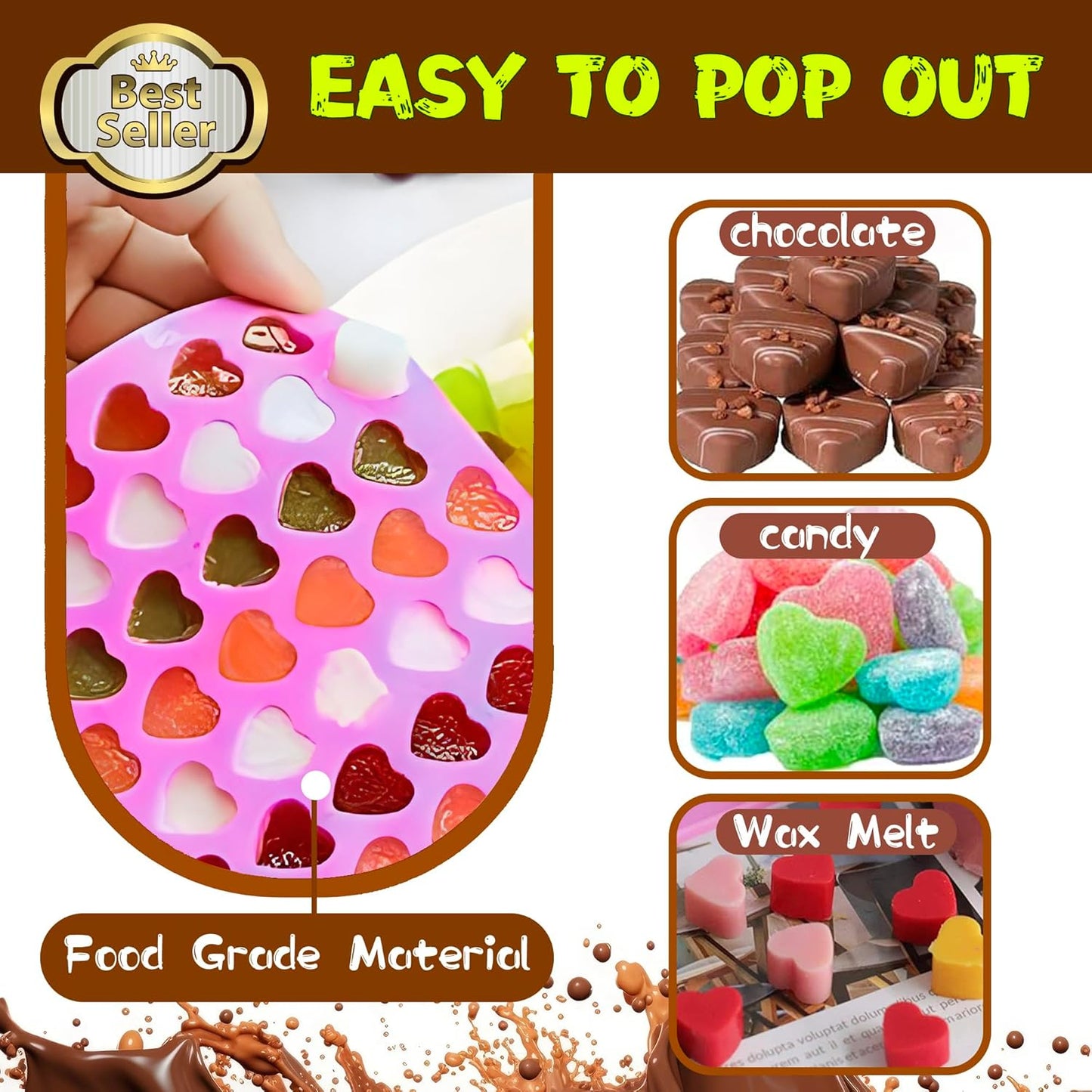 Silicone Mini Heart Molds,Ice Cube Heart Molds Gummy Heart Molds Mini Heart Shape Mold for Baking Silicone Molds for Candy Chocolate Soap Jelly Cake Heart Ice Tray - 4 Pack - Pink