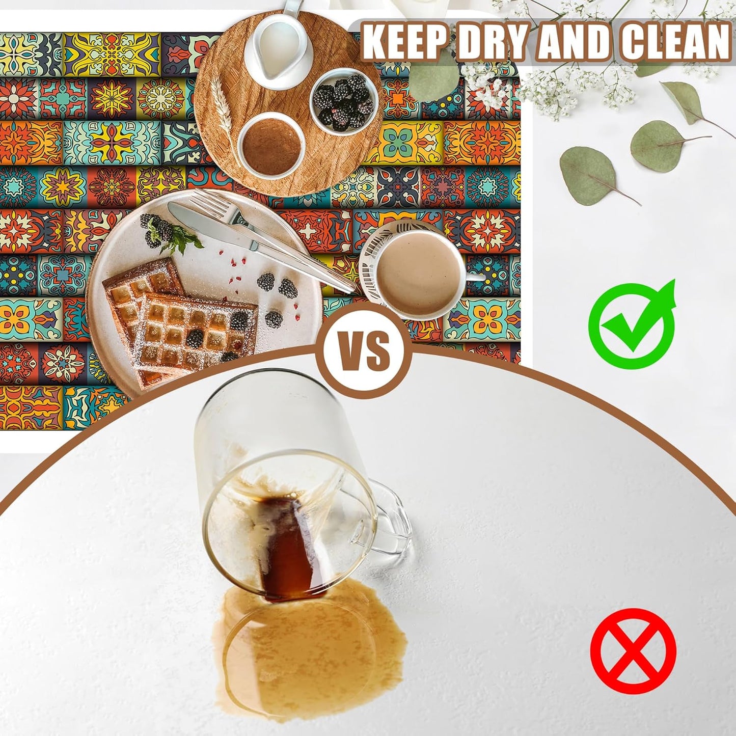 Boho Dish Drying Mat Colorful Mandala Flower Coffee Bar Mat for Countertop Absorbent Rubber Backed Hide Stain Dish Drainer Rack Pad Coffee Maker Espresso Machine Cafe Table Decor 15.7 x 23.6 Inch