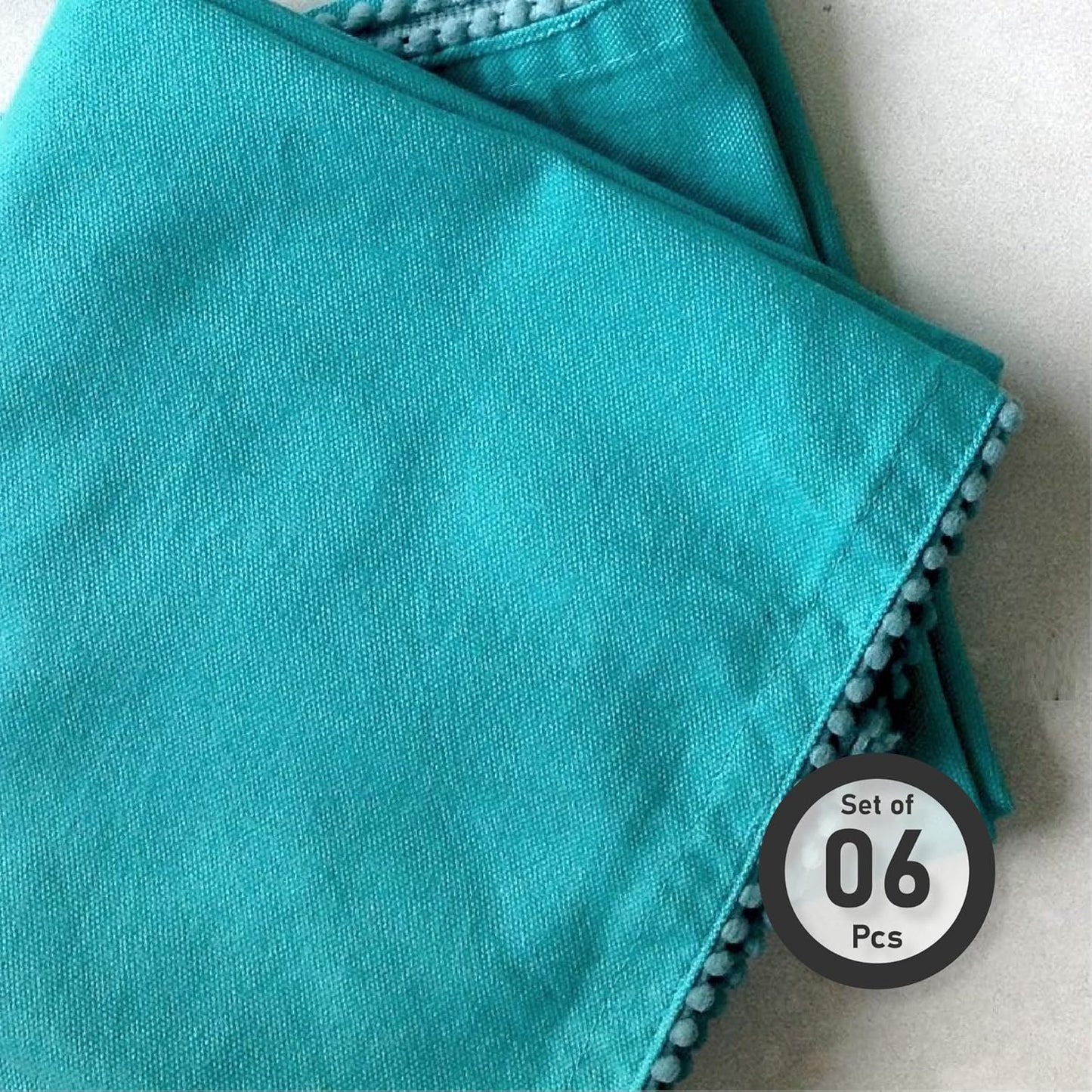TARAN LIVING Teal Solid 18"x28" Pack of 6 Cotton Kitchen Towels