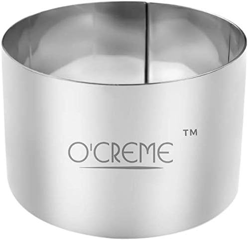 O'Creme Cake Ring Sturdy Stainless Steel Round Mousse Cake Ring Mold for Baking, Dessert Cake Decorating Pastry Rings 2-3/4 Inch Diameter x 2 Inch High