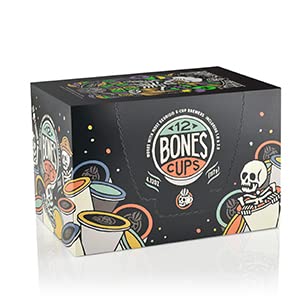 Bones Coffee Company Flavored Coffee Bones Cups Bananas Foster Flavored Pods | 12ct Single-Serve Coffee Pods Compatible with Keurig 1.0 & 2.0 Keurig Coffee Maker