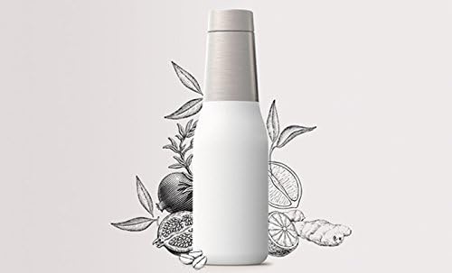 Asobu Oasis 20oz Vacuum Insulated Water Bottle – Reusable Double Walled Stainless Steel Thermos with Spill-Proof Screw Lid – Hot for 12 Hrs, Cold for 24 Hrs – White