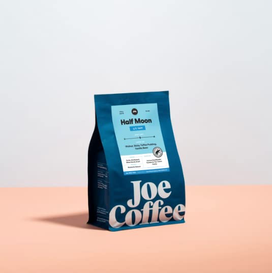 Joe Coffee Company (NYC Roaster), Half Moon Half Caffeinated Ground Specialty Coffee, 12 oz Bag, Rainforest Alliance Certified, Kosher, Climate Friendly