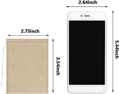 300Pcs Disposable Tea Bags for Loose Leaf Tea, Empty Tea Bags for Loose Tea, 100% Natural Wood Pulp Paper Material, Unbleached Tea Filter Bags with Drawstring