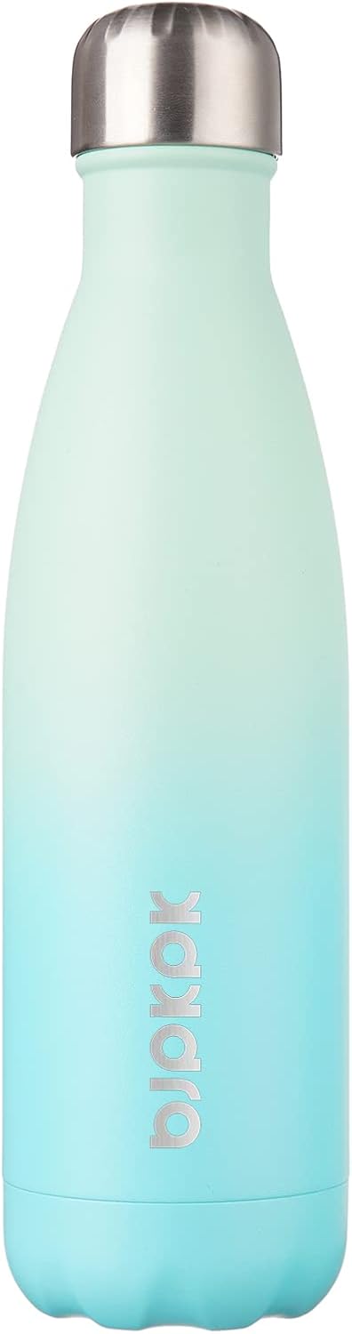 BJPKPK 17oz Insulated Stainless Steel Water Bottles,Sports Water Bottles Keep Cold for 24 Hours and Hot for 12 Hours,BPA Free for Travel,Mint