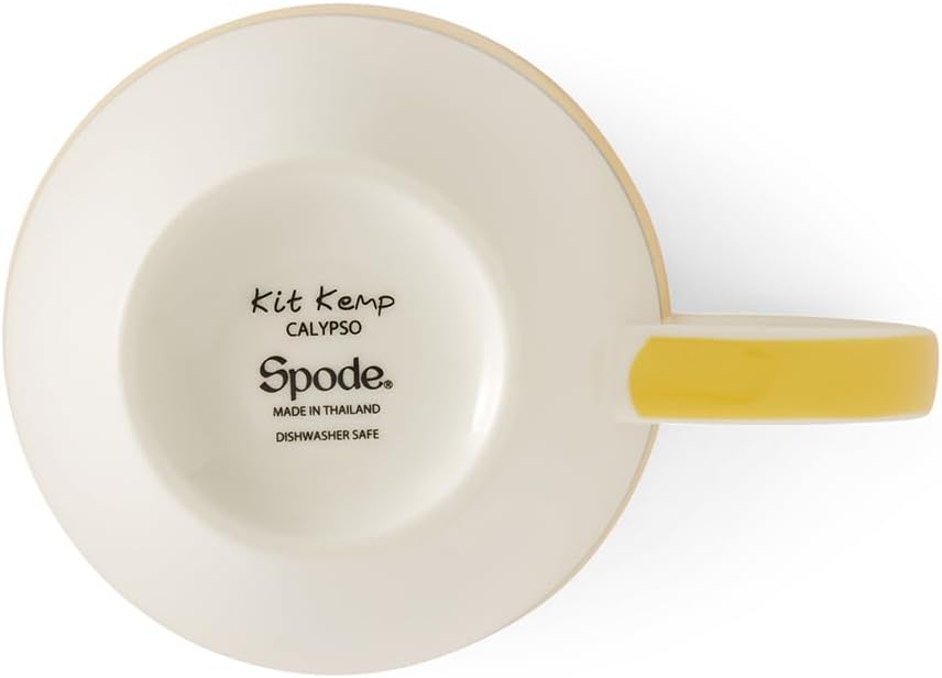 Spode Kit Kemp 17oz Calypso Mug | Vibrant Yellow | Porcelain | Dishwasher and Microwave Safe | For Coffee and Tea | Fabulous Gift | Home or Office Use