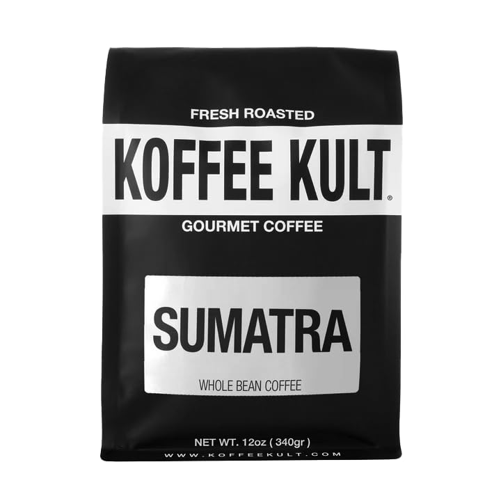 Koffee Kult Sumatra Coffee Beans Dark Roast - Indonesian Fresh Roasted Coffee Beans (Whole Bean, 12oz)