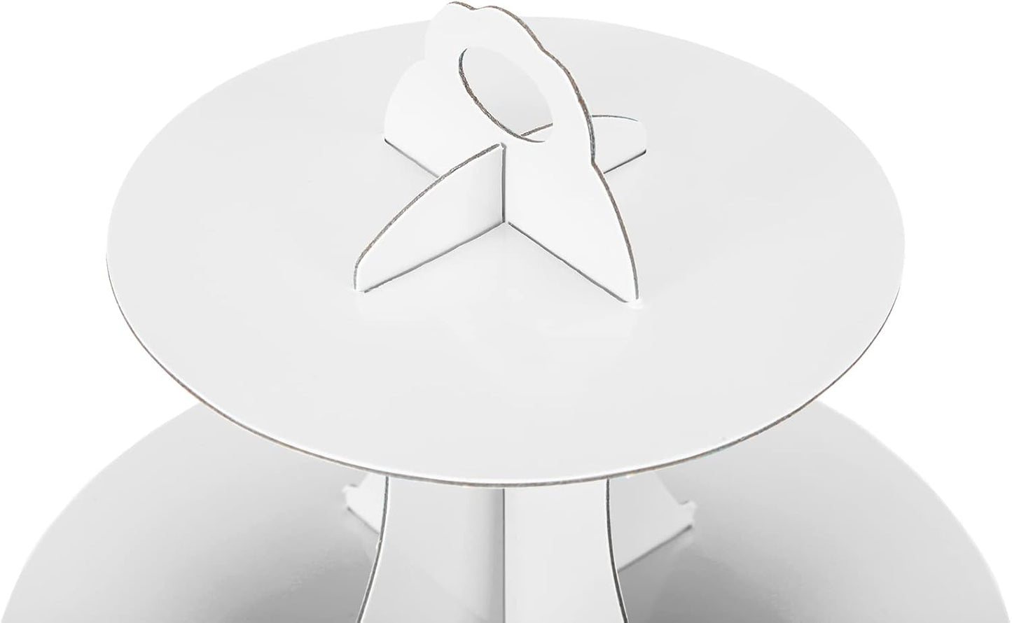 3-Tier Cupcake Stand, Cake Stand holder, Tiered DIY Cupcake Stand Tower for Dessert Table Displays, Birthday Theme Party Favors Decoration, Floral Tea Party, 12" W x 12.8" H, White