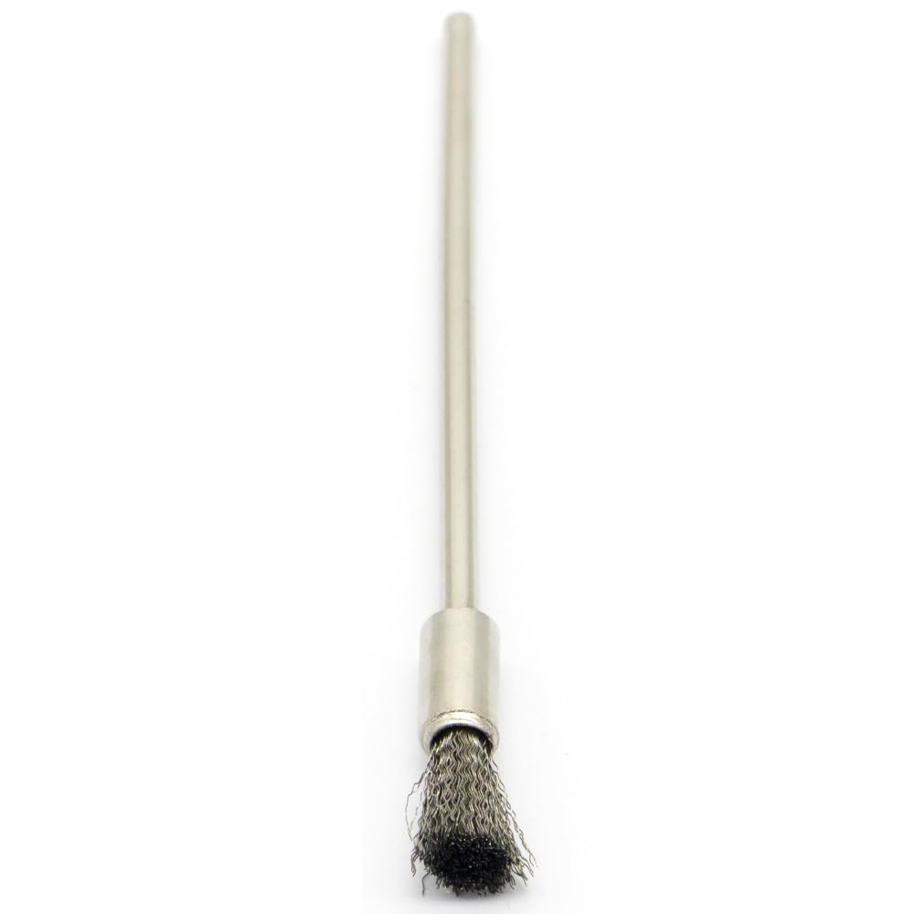 20PCS Wire Brushes with Extended Handle - Metal Rust Removal, Polishing, Cleaning - 6mm Diameter, 3mm Shaft, 100mm Length - Removes Burrs, Dust, and Oxide Layer - Handles Rough Surfaces