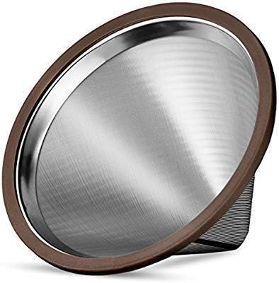 Reusable Metal Coffee Filter with Double-layer Stainless Steel, Coffee Dripper, Compatible with Chemex, Hario V60 emex, Hario and Other Carafes, Paperless Coffee Filter for Sustainable Brewing