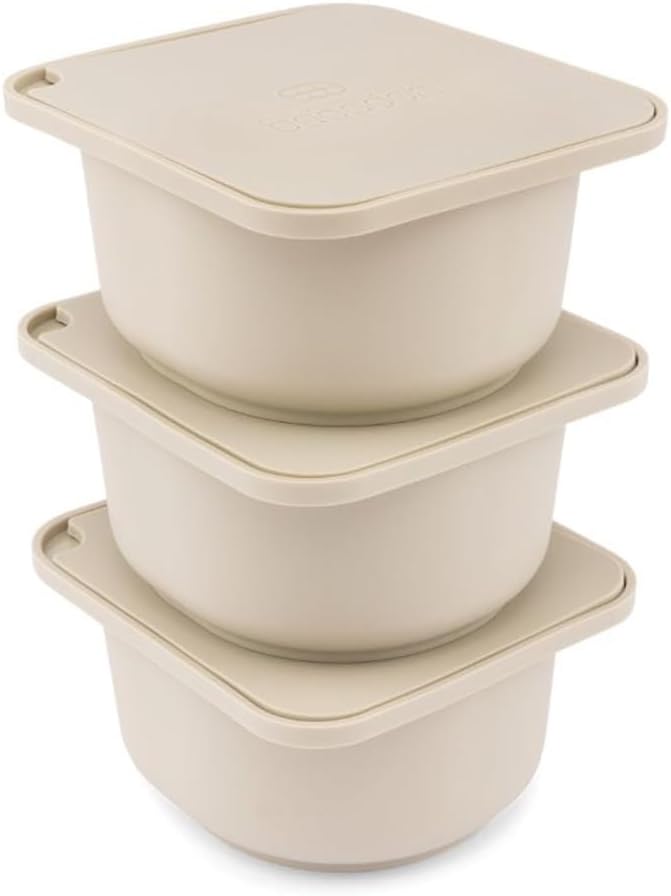 Babadoh Pizza Making Accessories | Pizza Dough Proofing Containers with Lids | Set of 3 | Dough Colour | Original Size (make 12" Pizzas)