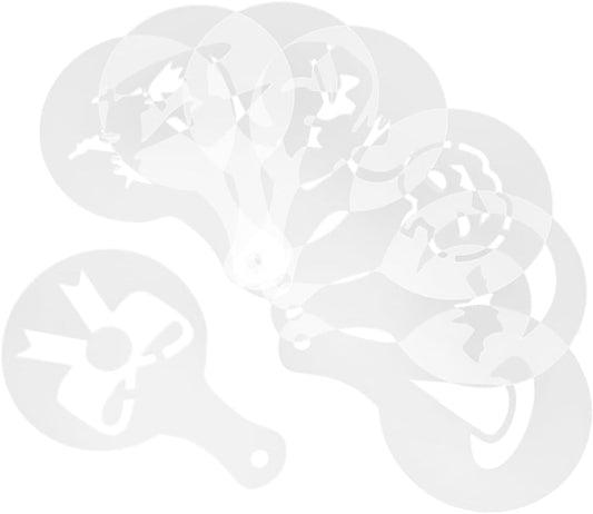 32pcs Coffee Stencils for Latte Art Cake Decorating Versatile Molds Diverse Patterns for Cappuccino Cupcake and Hot