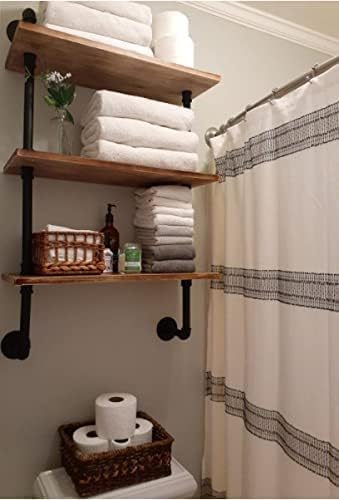 Industrial Pipe Shelving Bathroom Shelves Over Toilet 24 Inch,Rustic Wall Shelves,Industrial Floating Shelves for Wall Pipe Shelf Farmhouse Shelf for Kitchen