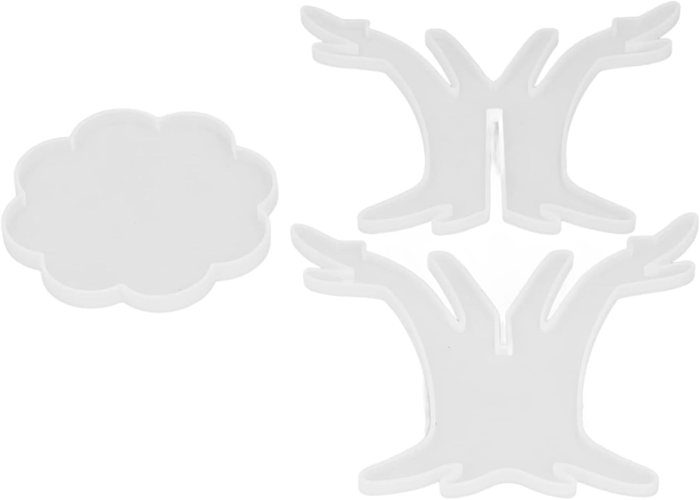 3Pcs DIY Silicone Flower Pot Shelf Mold Easy Demoulding Unique Shape Suitable for Resin Crafts (Branch Mold 60-730)