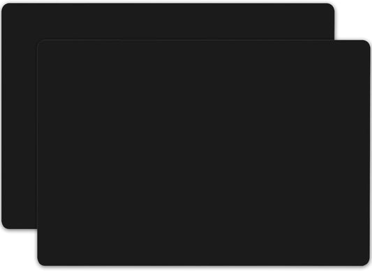 2MM Extra Thick Silicone Mats for Kitchen Counter, 23.6" x15.7" Non-Slip Waterproof Large Countertop Protector, Heat Resistant Mats, 2 Pack Silicone Craft Mat, Silicone Placemat, Black