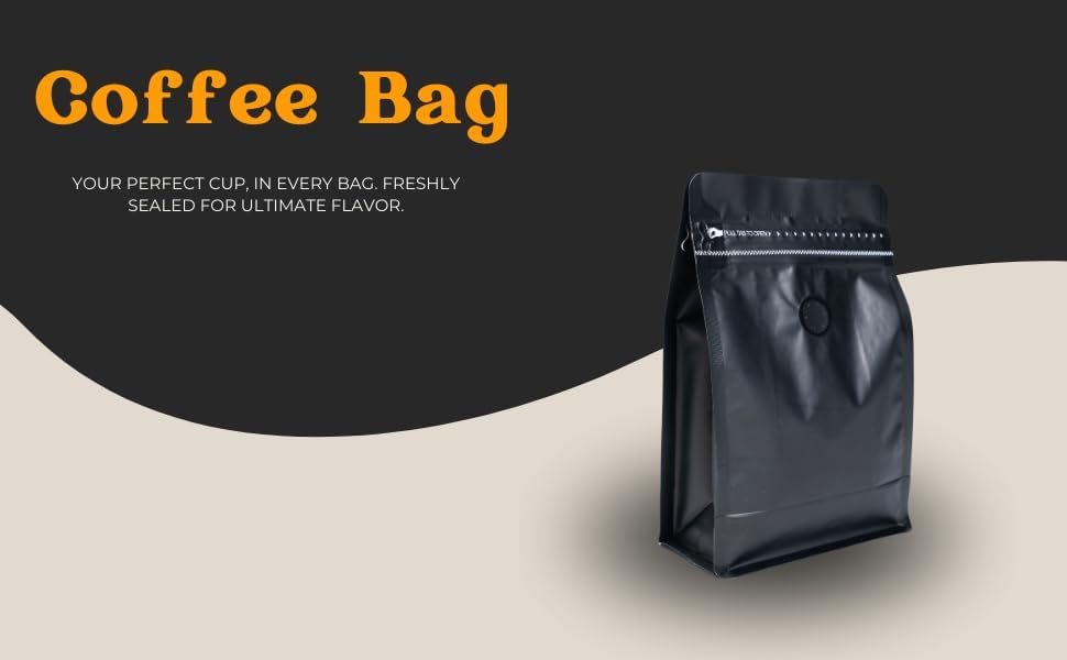 Premium Coffee Bags with Valve (100 pcs, 8 oz) Standing Coffee Beans Storage Bags, Reusable Heat Sealable Side Zipper Pouches, Eco-Friendly Packaging, Perfect for Home and Office - Black