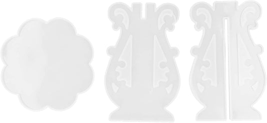 3Pcs DIY Silicone Flower Pot Shelf Mold Easy Demoulding Unique Shape Suitable for Resin Crafts (European Mold 60-732)