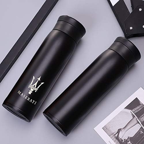 18oz Car Logo Travel Mugs & Tumblers Vacuum Insulated Stainless Steel Thermal Bottle Fashion Sport Thermal Cup for Hot or Cold Drink Coffee Or Tea (fit maserati)