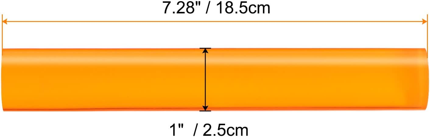 HARFINGTON Acrylic Clay Roller 7.28 Inch x 1 Inch Solid Non-Stick Plastic Round Tube Roller Polymer Clay Rod Fondant Rolling Pin for Shaping, Sculpting, Modeling DIY Crafts, Orange